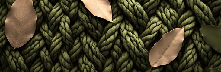 Wall Mural - Green Knitted Fabric Texture