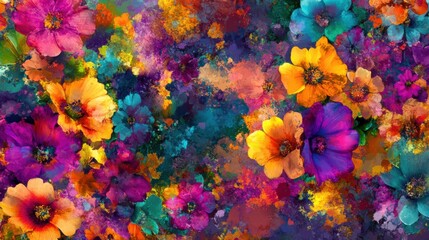 Wall Mural - Flowers summer bright pink. Generative AI