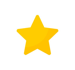 Wall Mural - yellow star icon symbol isolated on transparent background. png illustration.