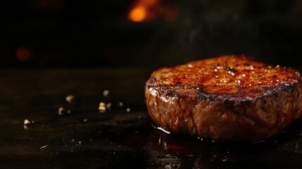 Poster - Steak seared dark. Generative AI