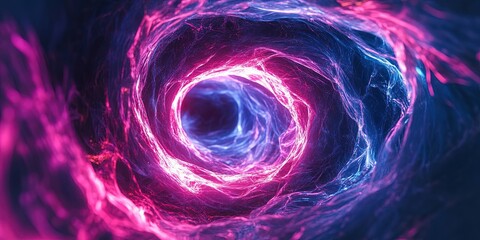 Wall Mural - vibrant neon vortex: futuristic swirl of light and color energy.