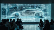 © Dmitry - A large screen at the global technology conference lights up with modern designs and detailed diagrams of passenger cars, mesmerizing the captivated audience.
