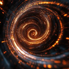 Wall Mural - mesmerizing golden light swirl: futuristic abstract motion.