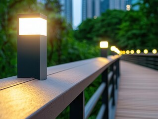 Bridge with an integrated smart lighting system, adapting to environmental conditions, adaptive lighting, energy-efficient design