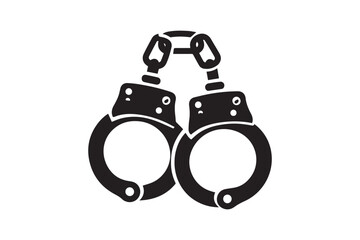 handcuffs clipart vector elements silhouette isolated in white background