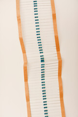 Electronic components. Film resistors on a white background.