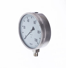 Wall Mural - industrial circular
pressure gauge isolated on white background