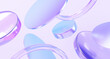 © Михаил Богданов - Glass disc shapes with colorful reflections composition. 3d rendering illustration.