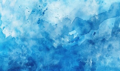 Abstract blue watercolor texture with splashes and gradients on a textured background. Artistic design for wallpaper, poster, and invitation.