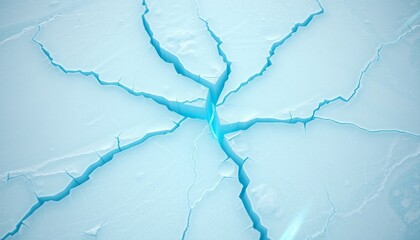 Shattered ice surface glowing blue for smartphone wallpapers