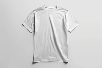 Poster - A white T-shirt hangs on a wall, ready for use