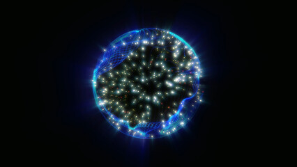 energy sector.Futuristic magical plasma circle  glows in space.
