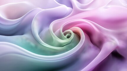 Canvas Print -  Pink, purple, and green swirls on white and blue background with red center