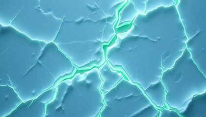 Wall Mural - Cold Fractured Ice with Chilly Electric Blue Patterns, Abstract Imagery