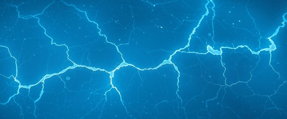 Wall Mural - Chilly Icy Surface with Jagged Cracks and Electric Blue Glow