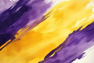 Wall Mural - Purple and yellow watercolor stripes