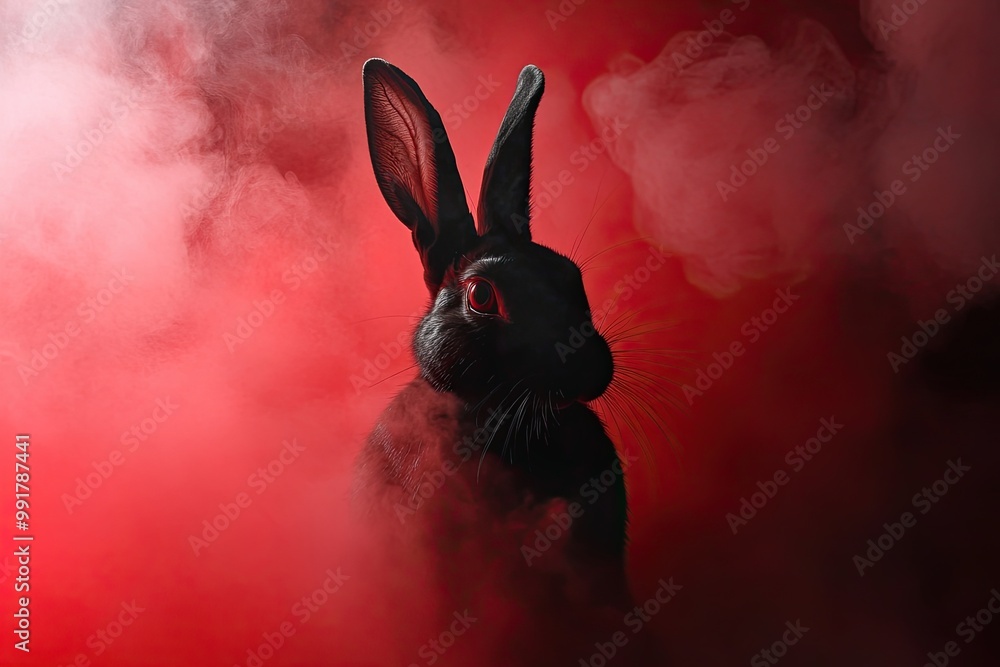 surreal photo of killer bunny rabbit
