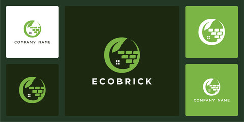 Vector of ecofriendly brick, logo and icon design template available, can be used in various media easily, editable