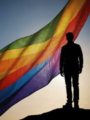 Silhouette of a person, LGBTQ pride.