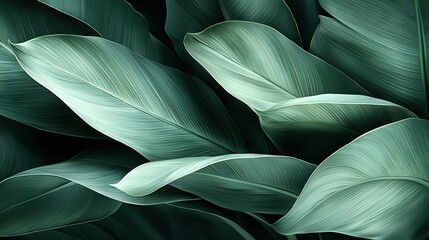 Canvas Print -   A close-up of a lush plant, revealing its verdant foliage on both sides