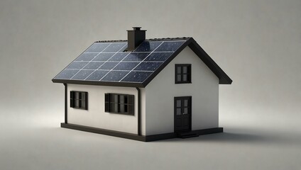 Wall Mural - Solar house icon on white background.