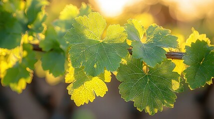 Poster -    a few leaves on a branch, with an out-of-focus background featuring multiple trees