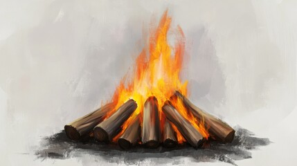 campfire painting a digital brushstroke composition of a fiery blaze, fire , art , campfire