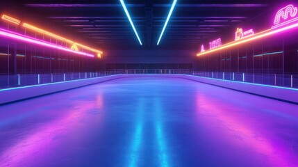 Wall Mural - Neon Lights Ice Rink