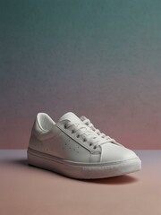 White sneakers on a gradient background.