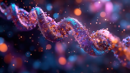 Wall Mural - abstract dna helix - glowing science illustration