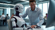 © Deepak - Futuristic Robot Collaborating with Business Professional in Modern Office