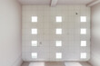 © hiv360 - cassette stretched or suspended ceiling with square halogen spots lamps and drywall construction in empty room in house or office. Looking up view