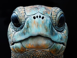 Wall Mural - Close-Up Portrait of a Sea Turtle