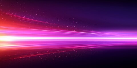 Wall Mural - purple and black background with glowing white curved lines and glittering sparkles in an abstract, 
