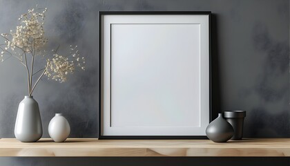 Wall Mural - Minimalist Photo Frame Mockup for Creative Presentations