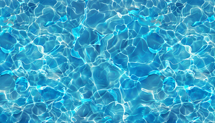 Seamless, tileable water texture with a vivid blue pattern, ideal for backgrounds and design projects