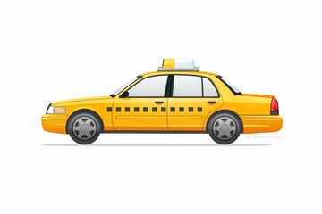 Canvas Print - A classic yellow taxi cab with a distinctive white roof, ready for urban adventures