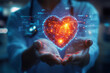 © Dzmitry - A hand cradles a glowing red heart symbol, with a stethoscope nearby, illustrating the bond between healthcare and compassion for patients