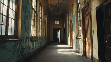  Beautiful old buildings create stunning vertical hallway perspective picture
