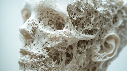 Detailed Close-Up of Human Skull Anatomy