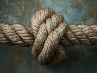 Canvas Print - Close-Up of a Knotted Rope: A Study in Texture and Form