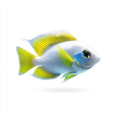 Wall Mural - Vibrant Tropical Fish with Yellow Fins and Blue Accents