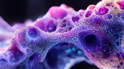 Wall Mural - abstract macro photography: cell structure in vibrant hues