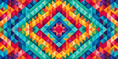 Abstract geometric pattern in vibrant colors , shapes, background, design, modern, colorful, texture, artwork, contrast