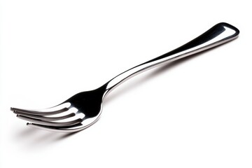 Stainless steel fork, white isolate background.