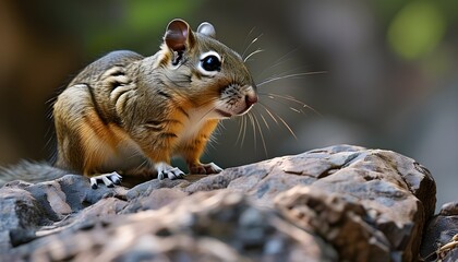 Wall Mural - Rock squirrel exploring the vibrant summer landscape of Zion National Park