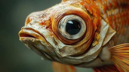 Sticker - Closeup of a Goldfish's Eye - A Stunning Detail of Nature