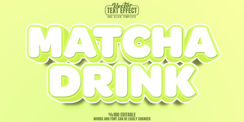 Matcha editable text effect, customizable drink and tea 3d font style