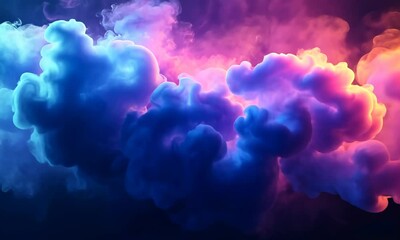 Wall Mural - A colorful cloud with a purple and blue hue Video