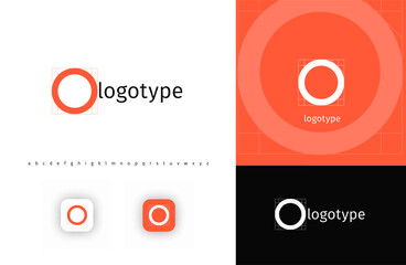 Aufkleber - Geometric letter O monogram, minimalistic logo for architectural building, futuristic technology, innovative science, blueprint project. Modern logo concept. Vector illustration